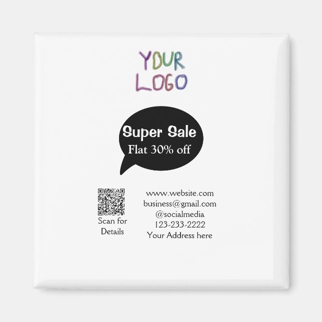 super sale business discount scan QR code details  Magnet (Front)