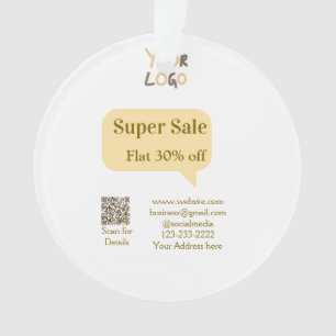super sale business discount scan QR code details Ornament