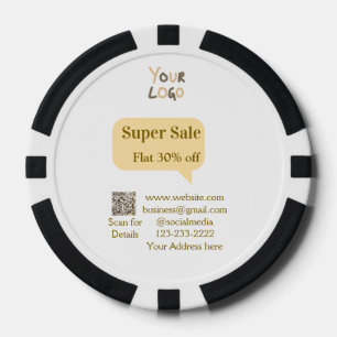 super sale business discount scan QR code details  Poker Chips