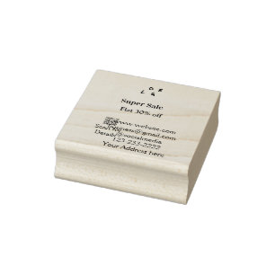 super sale business discount scan QR code details  Rubber Stamp