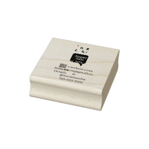 super sale business discount scan QR code details  Rubber Stamp