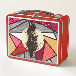 Super Samurai Warrior Silhouette Design Metal Lunch Box
