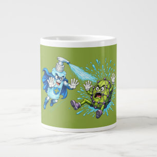 Super Sanitizer vs. Germ Monster Large Coffee Mug