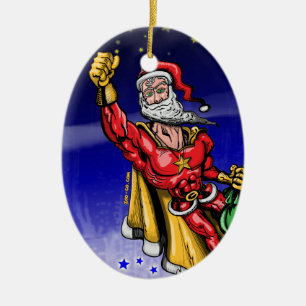 Super Santa Claus Ceramic Tree Decoration