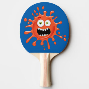 Super Scared Face Splattered on Ping Pong Paddle