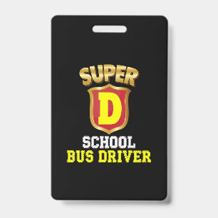Super School Bus Driver Back To School Hero Kids ID Badge