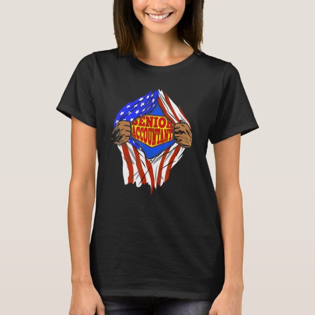 Super Senior Accountant Hero Job T-Shirt (Front)
