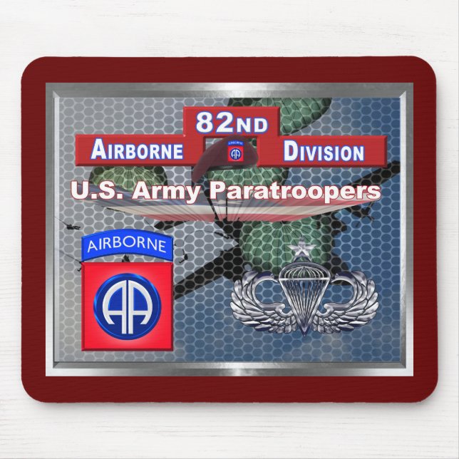 Super Senior Jump Wings 82nd Airborne Division Mouse Mat (Front)