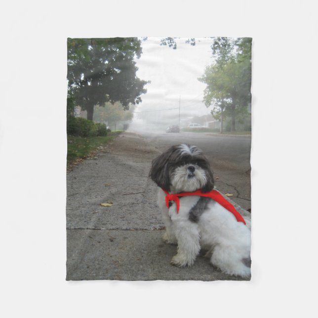 Super Shih Tzu fleece pet puppy blanket (Front)