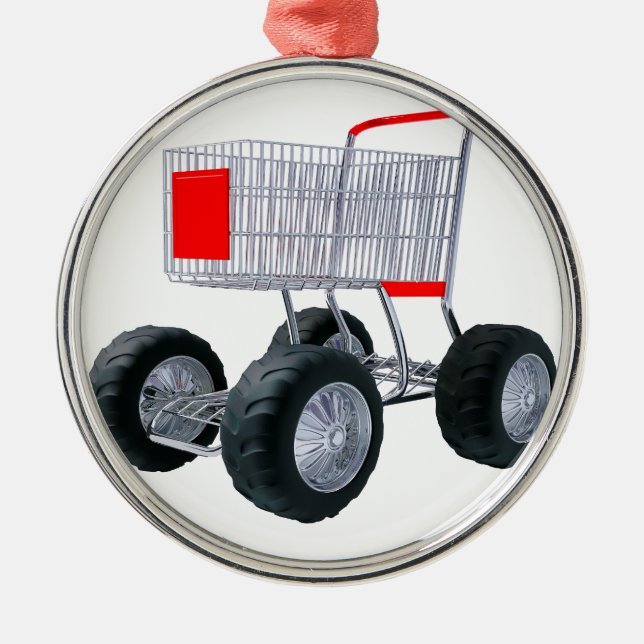 Super shopping cart metal tree decoration (Front)