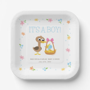 Super Simple   5 Little Ducks Boy Baby Shower Paper Plate