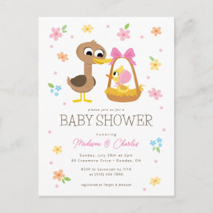 Super Simple   5 Little Ducks Girl Baby Shower Postcard