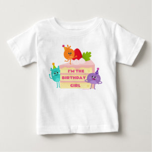 Super Simple Bumble Nums Cake - Birthday Girl Baby T-Shirt