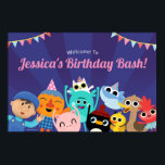 Super Simple Characters Festive Birthday Banner Poster<br><div class="desc">Celebrate a fun-filled birthday with this Super Simple Songs-themed banner featuring Noodle & Pals in a vibrant and festive design. This eye-catching decoration showcases cheerful illustrations of Noodle, Pigtails, and the rest of the Pals, bringing a joyful atmosphere to your celebration. Bright balloons, colourful confetti, and playful accents surround the...</div>