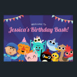 Super Simple Characters Festive Birthday Banner Poster<br><div class="desc">Celebrate a fun-filled birthday with this Super Simple Songs-themed banner featuring Noodle & Pals in a vibrant and festive design. This eye-catching decoration showcases cheerful illustrations of Noodle, Pigtails, and the rest of the Pals, bringing a joyful atmosphere to your celebration. Bright balloons, colourful confetti, and playful accents surround the...</div>