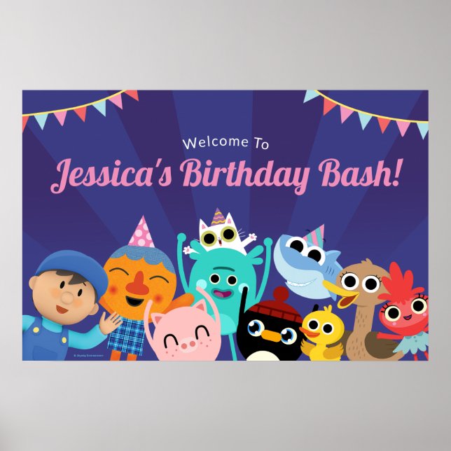 Super Simple Characters Festive Birthday Banner Poster (Front)