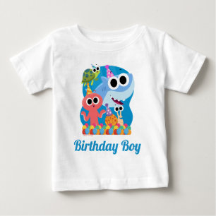 Super Simple   Finny the Shark Confetti Birthday Baby T-Shirt