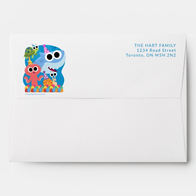 Super Simple | Finny the Shark Confetti Birthday Envelope (Back (Top Flap))