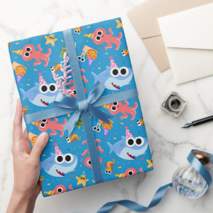 Super Simple   Finny the Shark Confetti Birthday Wrapping Paper