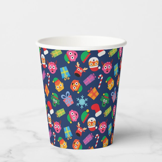 Super Simple | Noodle & Pals Holiday Pattern Paper Cups (Back)