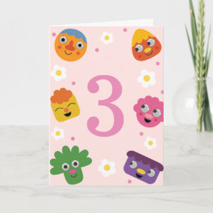 Super Simple Noodle & Pals Pink Floral Birthday Card
