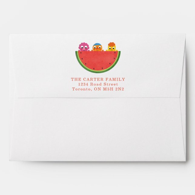 Super Simple | Noodle & Pals Watermelon Party Envelope (Back (Top Flap))