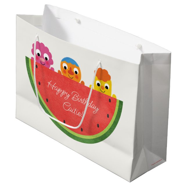 Super Simple | Noodle & Pals Watermelon Party Large Gift Bag (Front Angled)