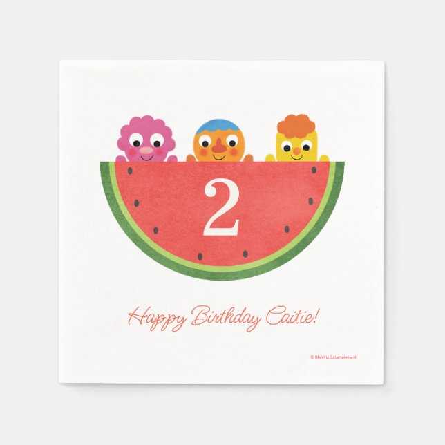 Super Simple | Noodle & Pals Watermelon Party Napkin (Front)