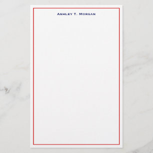 Super Simplicity Red Blue Personalised Stationery