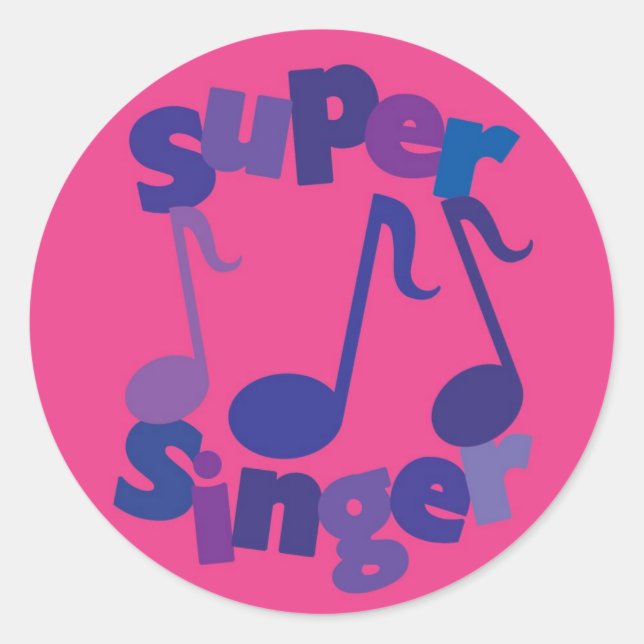 Super Singer Classic Round Sticker (Front)