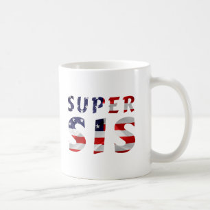 Super Sis and the American Flag Coffee Mug