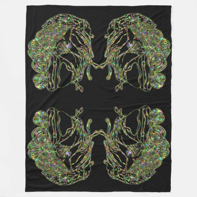 Super Size Neon Frog Fleece Blanket (Front)