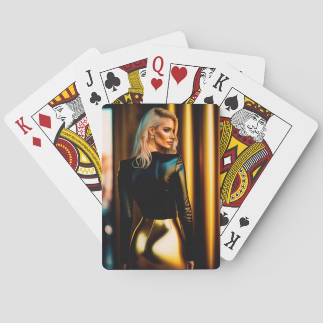 Super slim blonde young woman Playing Cards (Back)