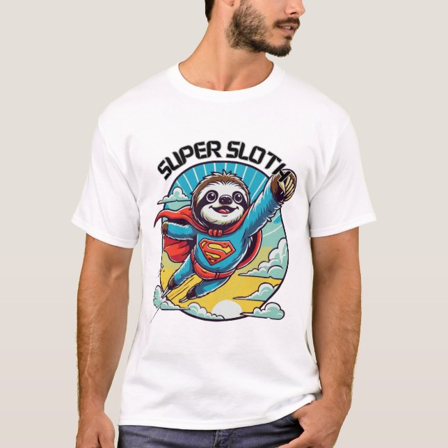 Super Sloth – Funny and Adorable Sloth Design T-Shirt (Front)