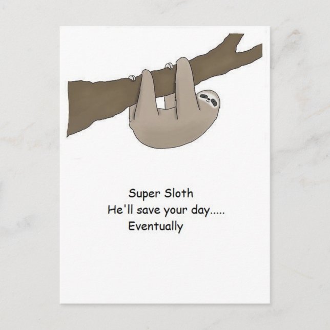 Super Sloth Hero Postcard (Front)