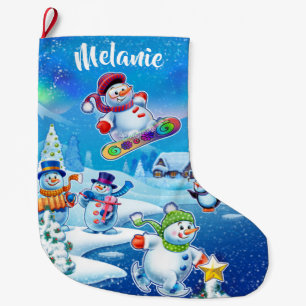 Super Snowman party custom Christmas stocking