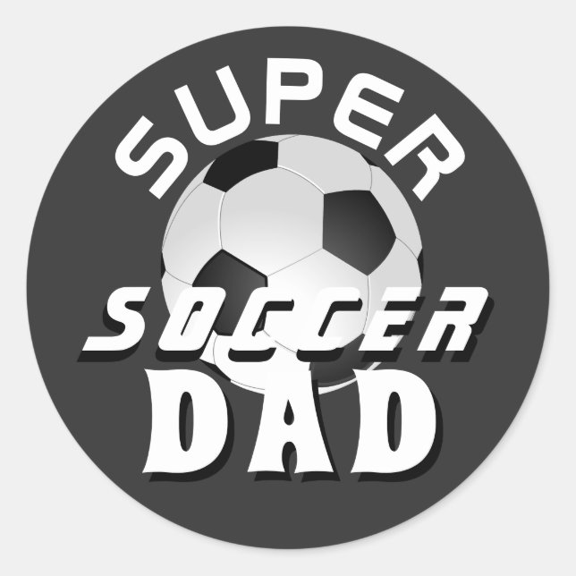 Super Soccer Dad Football Sporty Father  Classic Round Sticker (Front)