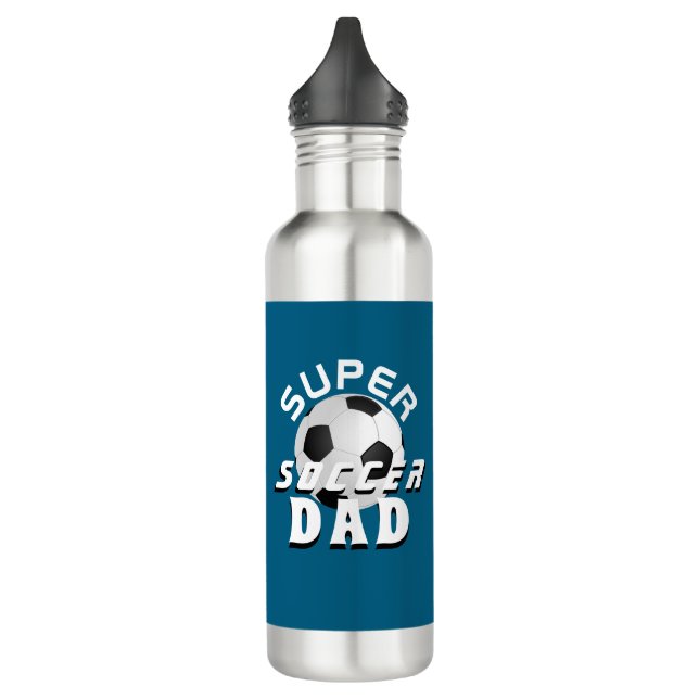Super Soccer Dad Football Sporty Father`s Day 710 Ml Water Bottle (Left)