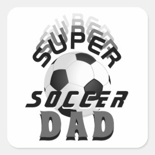 Super Soccer Dad Football Sporty Father  Square Sticker