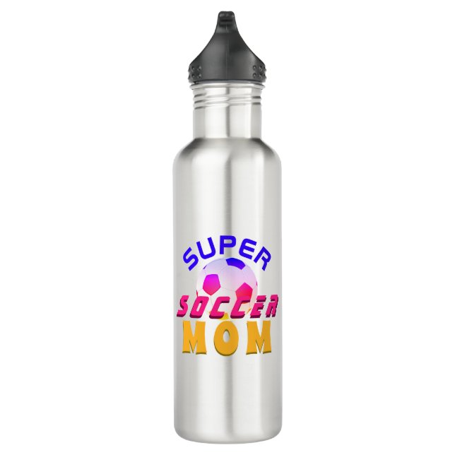 Super Soccer Mum Football Ball Colourful 710 Ml Water Bottle (Right)