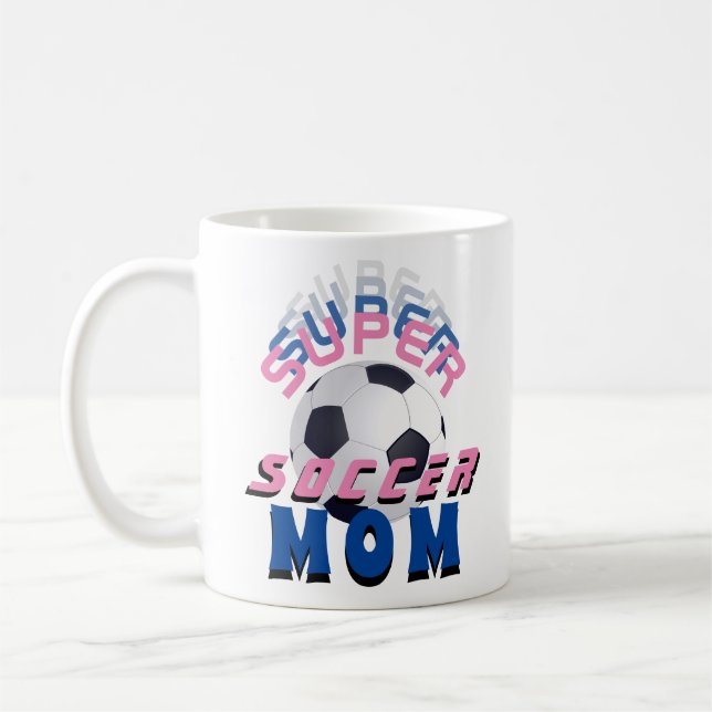 Super Soccer Mum Football Sporty Mother Coffee Mug (Left)