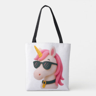 super soft unicorn-style plush style tote bag