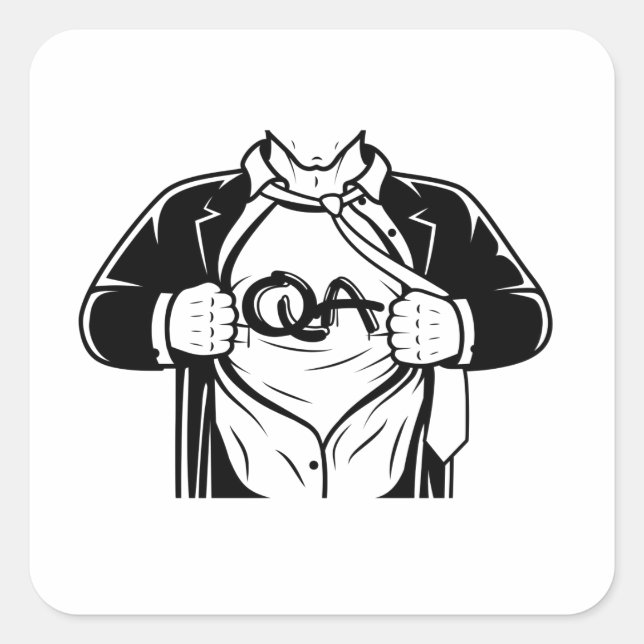 Super software quality assurance tester design square sticker (Front)