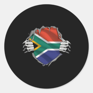 Super South African Heritage Proud South Africa Ro Classic Round Sticker