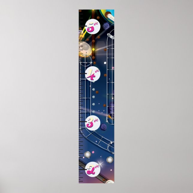 Super Space Pinball Machine Growth Chart. Poster (Front)