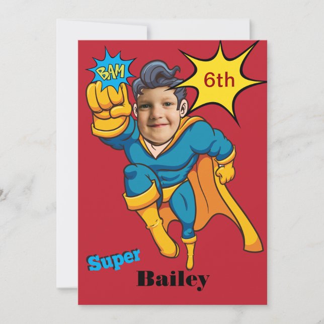 Super Special Kids 🌟 Greatest Superhero Invitation (Front)
