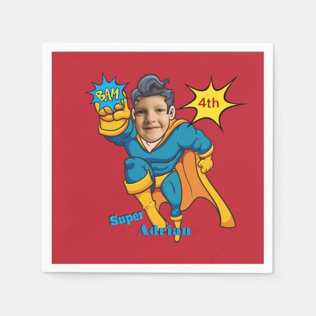 Super Special Kids 🌟 Greatest Superhero Napkin (Front)