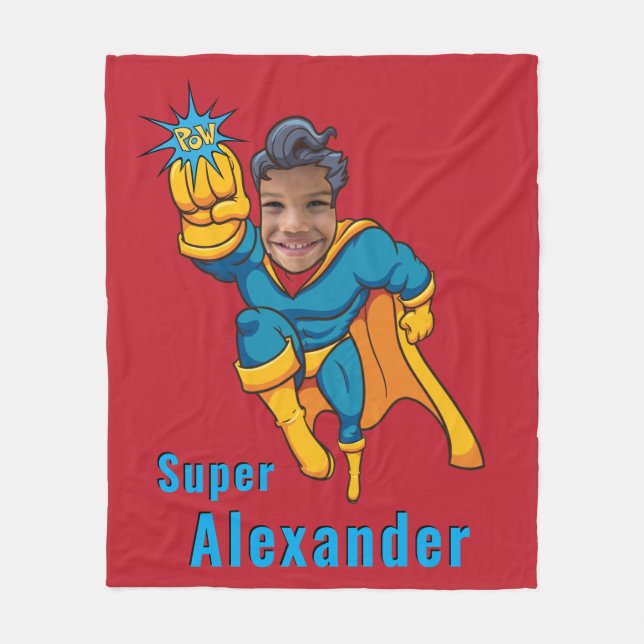 Super Special Kid's Greatest Superhero Photo  Fleece Blanket (Front)