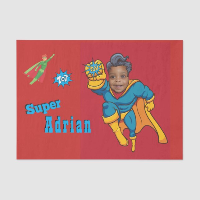 Super Special Kid's Greatest Superhero Photo Tissue Paper (Front)
