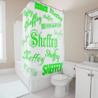 Super special Sheffey Neon Green  fonts shower cur